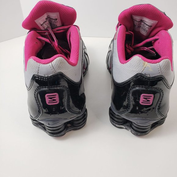Nike Shox Lace Up Sneakers Black Grey Pink Womens Athletic Casual Shoes Size 7.5 - Picture 5 of 14